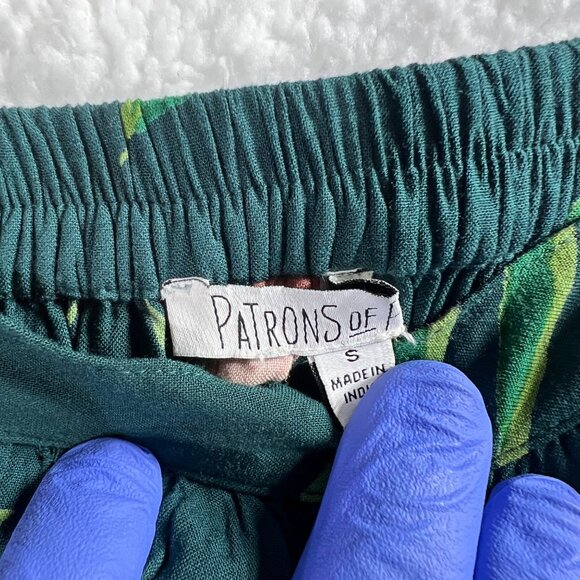 Anthropologie Patrons Of Peace Floral S Flowy Maxi Skirt Green Resort Bloomcore - Picture 11 of 16